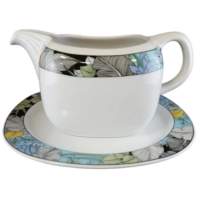 Servierplatte Sauciere Speiseplatte Fleischplatte mit Teller 2tlg Mitterteich Fo - Bild 1 von 2