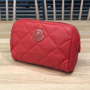 Moncler Women Bag Beauty Case Lamb Makeup Pouch Red Limited Edition VHTF Rare Po - Picture 1 of 9