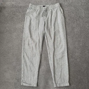 J.Crew Damenhose 10 hoch schwarz weiß gestreift Leinenmischung Kordelzug Taille - Bild 1 von 11