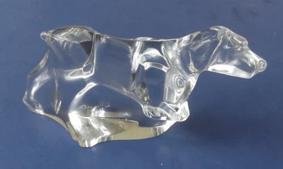Estatuilla de perro puntero de pelo corto de cristal de baccarat - 7" de largo Foto 1 de 4