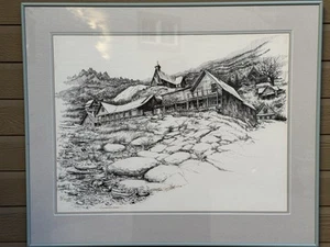 Robert Auth Boise SILVER CITY IDAHO Dibujo Litografía Impresión S&N - Imagen 1 de 12
