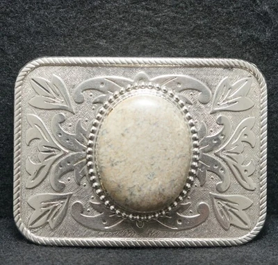 WG13105 超棒复古 20 世纪 70 年代 * 绿色宝石 * * 西部花卉时尚腰带扣 — 第 1/2 张图片