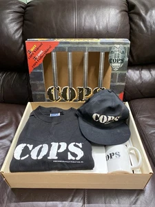 Vintage 1996 COPS Collection Box Set T-Shirt XL, Cap, Mug & 3 Sealed VHS Tapes - Picture 1 of 24