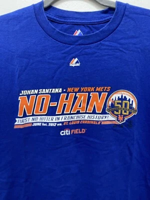 Camiseta de los Mets de Nueva York Johan Santana No-Han 2012 Majestuosa Para Hombre XL Azul  Foto 1 de 4