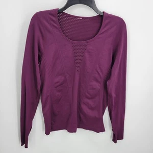 Fabletics Top Womens Small Maroon Compression Long Sleeve Activewear Bodycon - Picture 1 of 6
