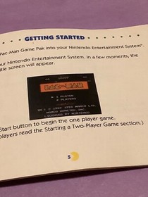 nes nintendo Namco pac-man authentic manuel - no front cover, Namco manuel