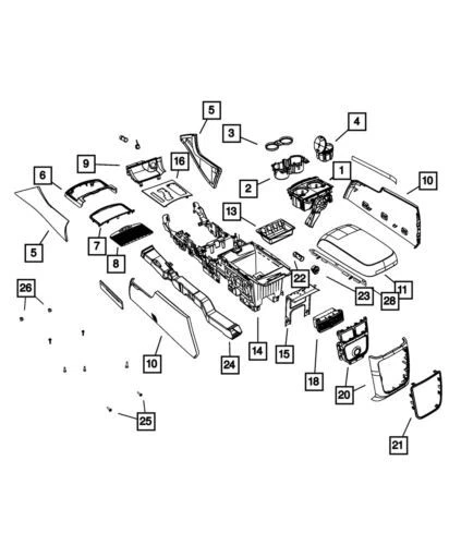 Genuine Mopar 2011-2017 Chrysler 300 Center Console Cup Holder Cover 68158088AA - Изображение 1 из 1