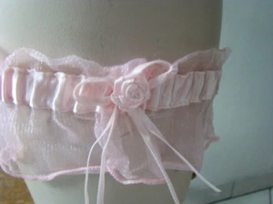 NEUF JARRETIÈRE ROSE MARIAGE CHARME SOIRÉE SEXY LINGERIE neuve sous sachet - Picture 1 of 6