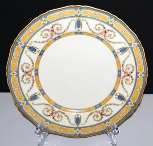 "Plato de cena Royal Worcester 1924 amarillo y azul floral 10,5"" C2512-2" - Imagen 1 de 5