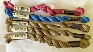 Lote de 5 hilos de bordar a punta de aguja de algodón perla ancla colores surtidos nuevos - Imagen 1 de 3