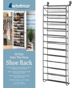 Whitmor Hanging Shoe Organizer 69"H X 21.63"W X 7.5"L Metal Gunmetal (1-BOX) - Bild 1 von 3