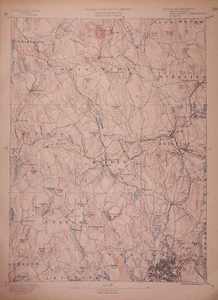 1890 Topographical Map, WORCESTER SHEET - HOLDEN, PEXTON, MA (15x20)#020 - Picture 1 of 2