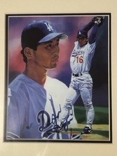 1995 Hideo Nomo Los Angeles Dodgers Kelly Russell Lithograph & Card Print #2102