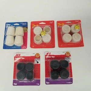 Rubber Chair Tips 1 1/8" Size, 5 Packs of 4, 20 Total, Black & White, NOS - Picture 1 of 7