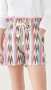 ISABEL MARANT Women Pink Etoile Shorts Rasta Aztec FR40-UK12 Cotton Zigzag India - Picture 1 of 16