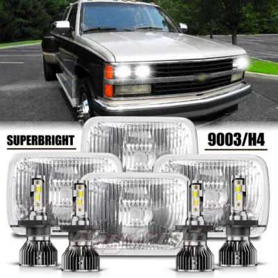 Faros LED altos/bajos 4 piezas '' para Chevrolet C1500 C2500 C3500 1988-1991* Foto 1 de 4