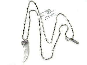 Degs & Sal 24 inch Sterling Silver Dagger Pendant on Box Chain Necklace NWT - Picture 1 of 4