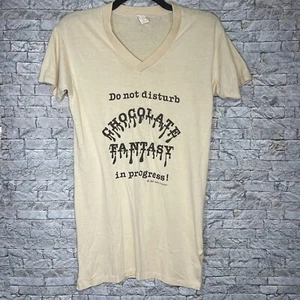 Vintage 80s Chocolate Fantasy THIN Brown Sleeping Shirt Women's One Size - Picture 1 of 11
