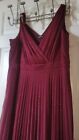 Onyx pleated lined sparkling burgundy gown 22 altered on the side for room 