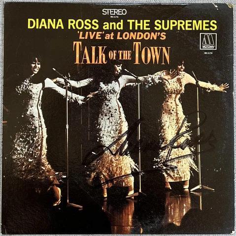 Diana Ross Signed IP Live At Londons Talk Of The Town Vinyl Record LP -Authentic Cover