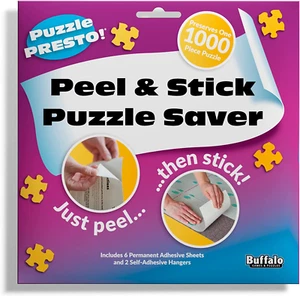 Puzzle Presto! Peel & Stick Puzzle Saver 6 Adhesive Sheets and 2 Adhesive Hanger - Picture 1 of 7