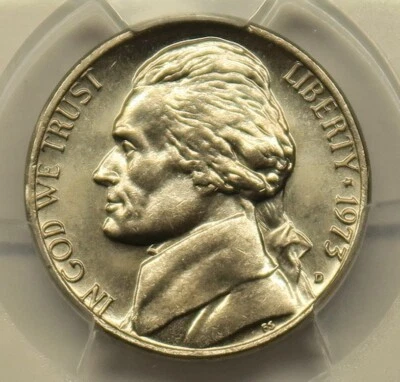 1973 D Jefferson Nickel PCGS MS65FS Free Shipping - Image 1 of 4
