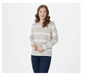 Denim & Co. Tie-Dye French Terry Long-Sleeve Sweatshirt - Picture 1 of 2