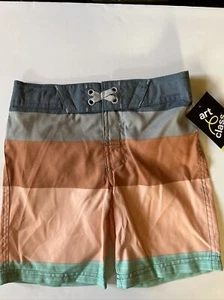 Art Class Boys Swim Board Shorts Multicolor Stripe UPF 50+ Size 4 New - Picture 1 of 3