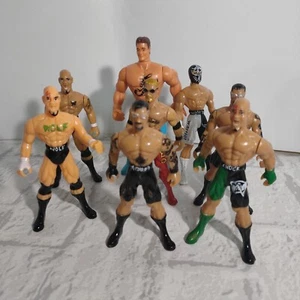 Vintage Wrestler Figures Bundle x8 Unbranded 90s Toys Boley Donguan Cake Toppers - Picture 1 of 11