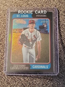 2023 Topps Heritage Black Chrome #365 MATTHEW LIBERATORE RC #/74, Cardinals - Foto 1 di 2