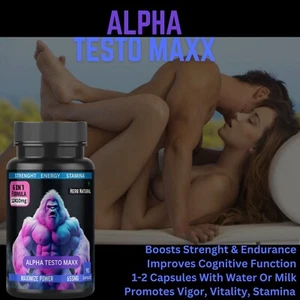 Alpha Herbal Sex Capsules for Power Stay Hard Last Longer Delay Premature 90Cap - Picture 1 of 10