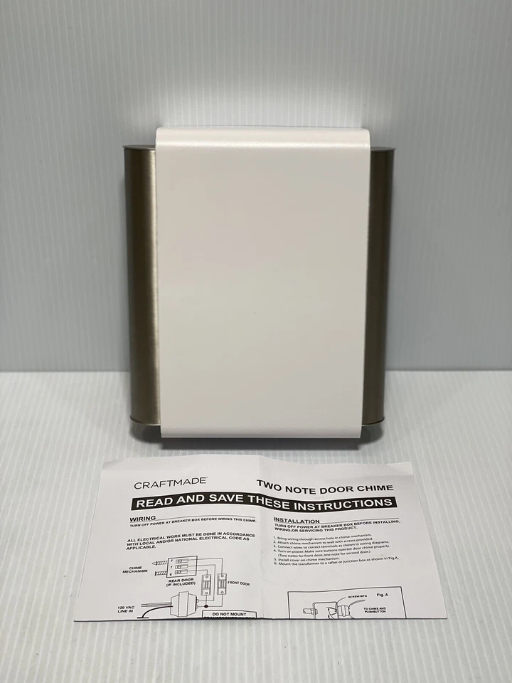 Craftmade Ctpw-w White 2 Note Door Bell Chime