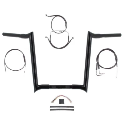 Комплект руля 1 1/4 дюйма BBlack 16 дюймов Hooker Ape 1996-2006 Harley Road Glide King - Изображение 1 из 3