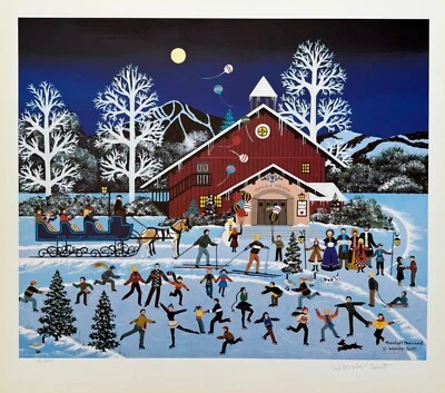 Jane Wooster Scott MOONLIGHT MERRIMENT 手工签名限量版平版画 — 第 1/4 张图片