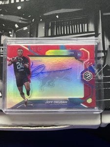 2020 Panini Elements - Future Signs Jeff Okudah #FS-JO Red /50 (AU, RC) - Picture 1 of 2