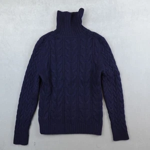 VTG Abercrombie Fitch Sweater A/92 Size XL Blue Ribbed Turtleneck Pullover Y2K - Picture 1 of 12