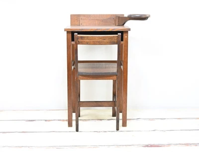 Rare Antique Mission Oak Stickley, Cushman Style Telephone Desk And Chair - Image 1 of 4