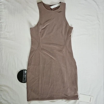 Vestido sin mangas Lululemon acanalado Softstreme ajustado TPTC taupetástico para mujer talla 10 Foto 1 de 4