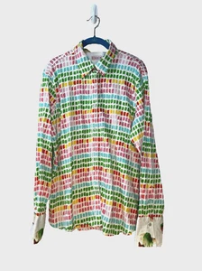 Dizzy Lizzy Tizzie XXL Top Rainbow Ice Cream Novelty Art Contrast Cuff Fit Shirt - Picture 1 of 10