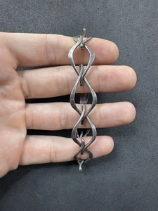20.9g VTG Sterling Silver 925 Unique Chain Bracelet 7.75” Jewelry lot R - Picture 1 of 9