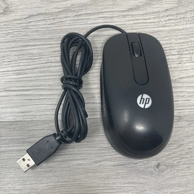Genuine HP SM-2022 Ergonomic USB Optical Wired Mouse 5V OEM Black 672652-001 - Image 1 of 4