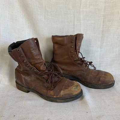 Botas de trabajo de cuero con puntera de acero de colección Lehigh Safety talla 11 E 1209 hechas en EE. UU. envejecidas Foto 1 de 4