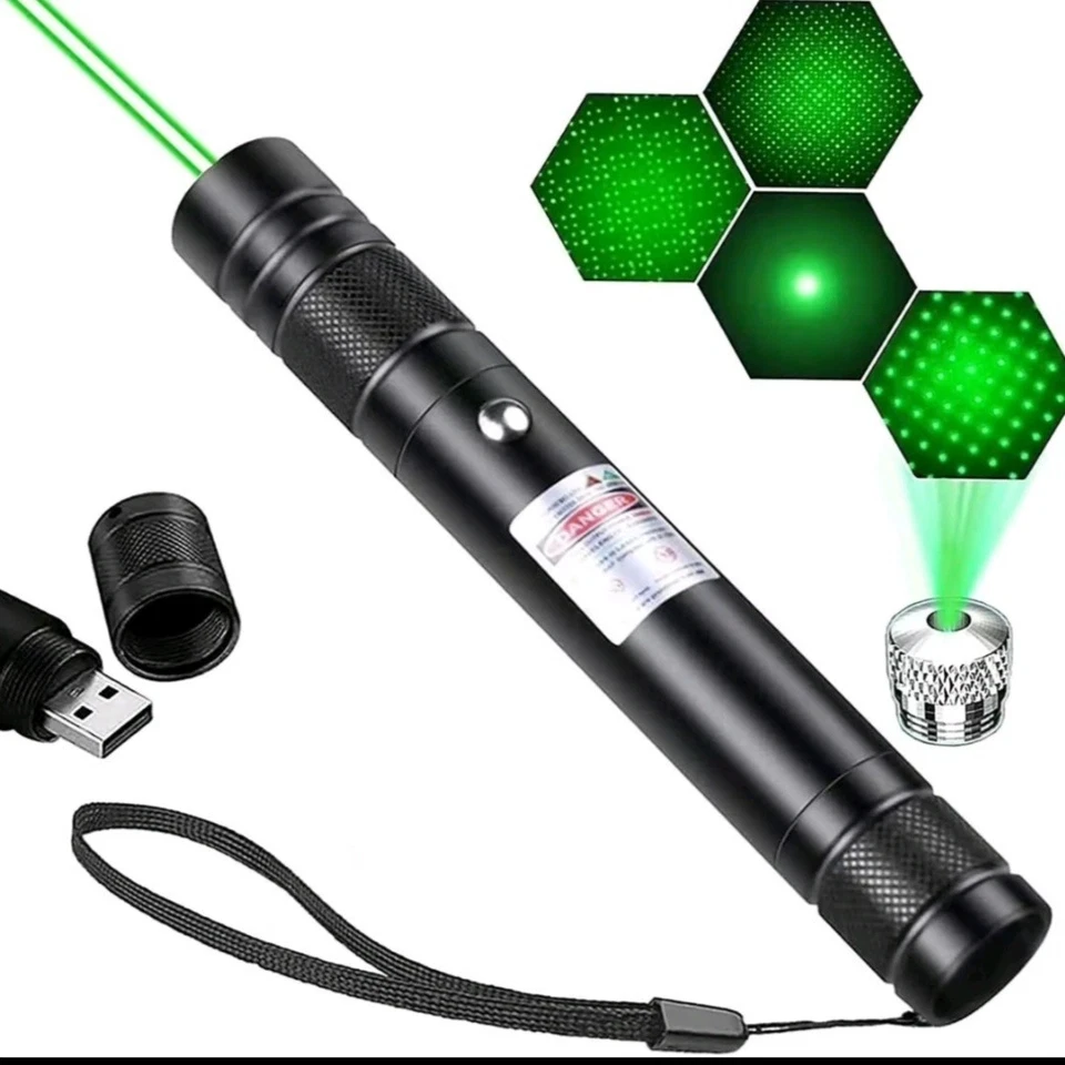 USB Rechargeable High-Power Green LaserPointer for Outdoor Camping and Fun - Image 1 of 4