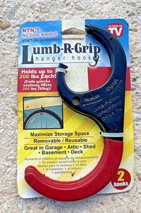 Lumb-R-Grip 200lb Hanger Hooks Hangs From Wood Joists Made USA Set 2 Hooks - Picture 1 of 3