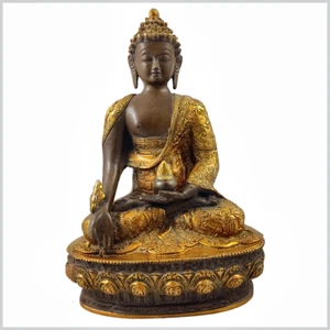 Buddha della Medicina Ottone Marrone Caffè 33cm 4kg Buddha della Guarigione e della Salute - Foto 1 di 4