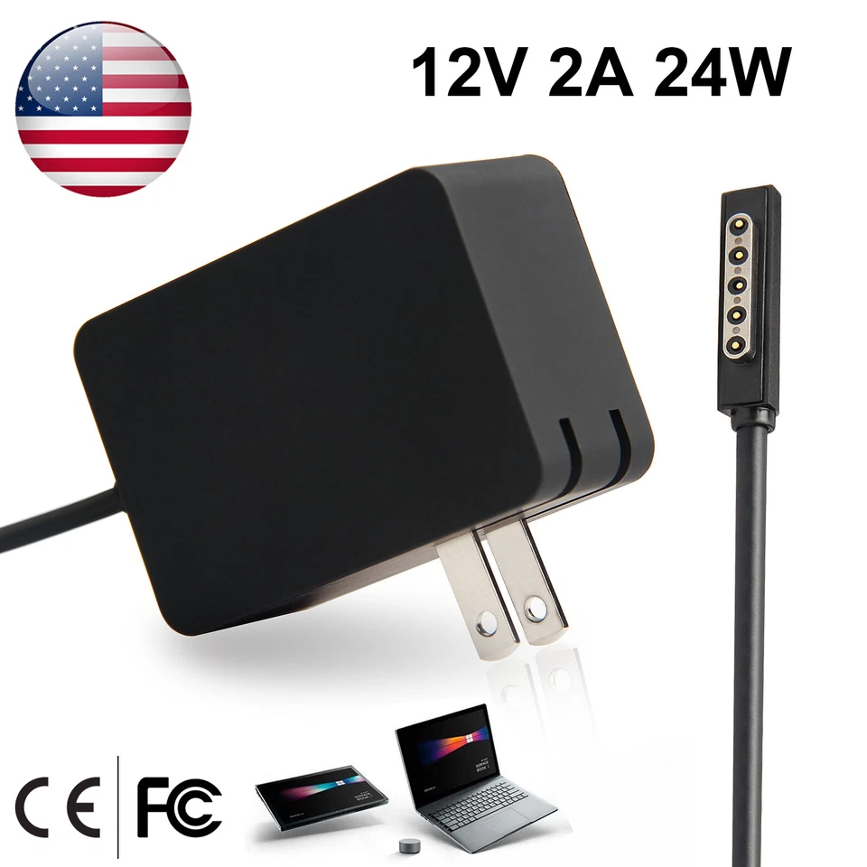  For Microsoft Surface RT / Pro 1/2 24W 12V 2A Adapter Charger 1512 1513 1516 US - Image 1 of 4