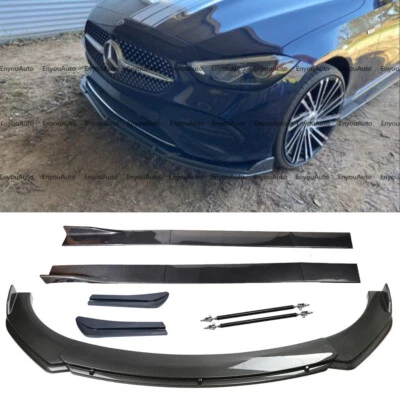 For Mercedes-Benz AMG35 AMG45 GT Front Bumper Lip 86" Side Skirt Carbon Fiber  Foto 1 de 4