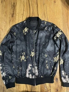 John Richmond Varsity Jacket Bomber Seta Japan Fiori Draghi Nero Oro Size 50 Ita - Foto 1 di 12