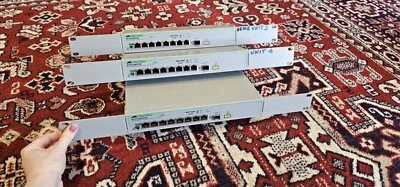 Allied Telesis AT-FS708/POE - 8 port POE Unmanaged Switch With Rack Mount Arms.  - Image 1 of 4