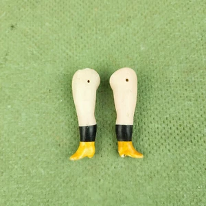 Antique porcelain dollhouse doll legs, wire fixing, 1.74" / 44 mm, Germany - Picture 1 of 6